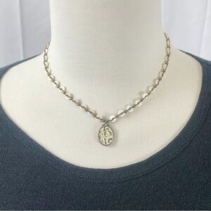 ✨Silpada Vintage-Style Double Strand Necklace-Faux Pearl Discs+Enamel Pendant✨
